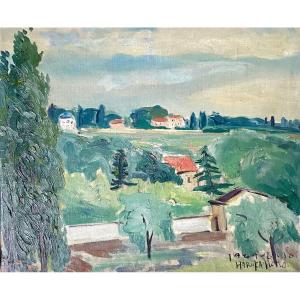 Haruka Ueno (1896-1978). "Paysage". 1929. Ecole japonaise.