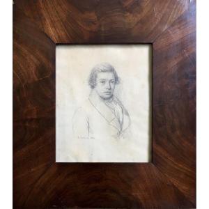 Fernand Beaufort. Drawing. 1824. "portrait Of Young Man"