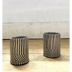 Yūsuke Aida (會田雄亮), Tōkyō 1931 -2015. Céramique NERIKOMI or NERIAGE. Tasses à thé.