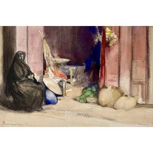 Charles Swynkop (brussels, 1895–1970). "market In Toledo." 1920s.