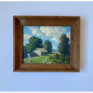 Betram George Bruestle (1906–1968) "landscape" American School.