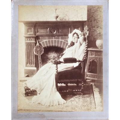 2 Photographies . 1902. Studio Albert Jenkins. Indes britanniques. Portrait de l'actrice Frances Mcquaid