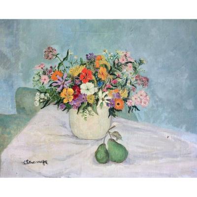 Clairette Petrucci-Wolfers. (1899-1994). " Bouquet champêtre". Vers 1930.