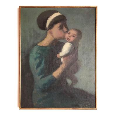 Adrian Rosa  (Grenade , 1931). " Mère et enfant". 1962.