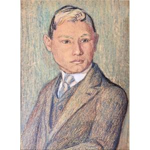 Emile Patoux (1893-1985).  " Portrait de jeune homme". Années 20.