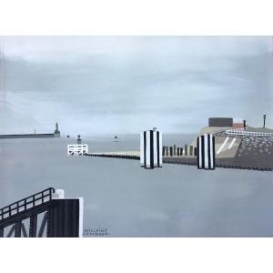 Ghislaine Cambron (Saint- Amand-Les-Eaux, France, 1923). "Zeebrugge". 1956.