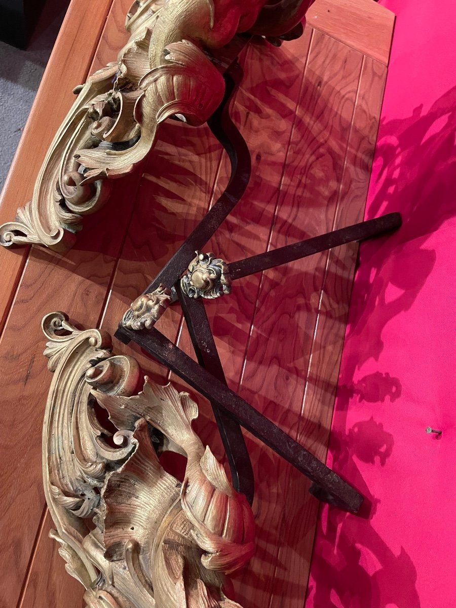 Pair Of Bronze Andirons 1850 Period-photo-1