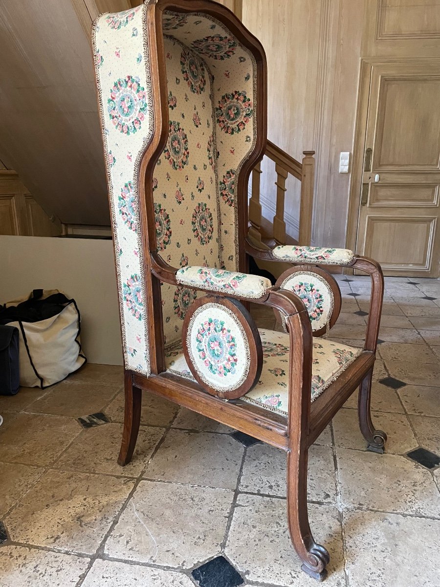 Fauteuil Capucine En Chêne D’époque 19 éme -photo-2