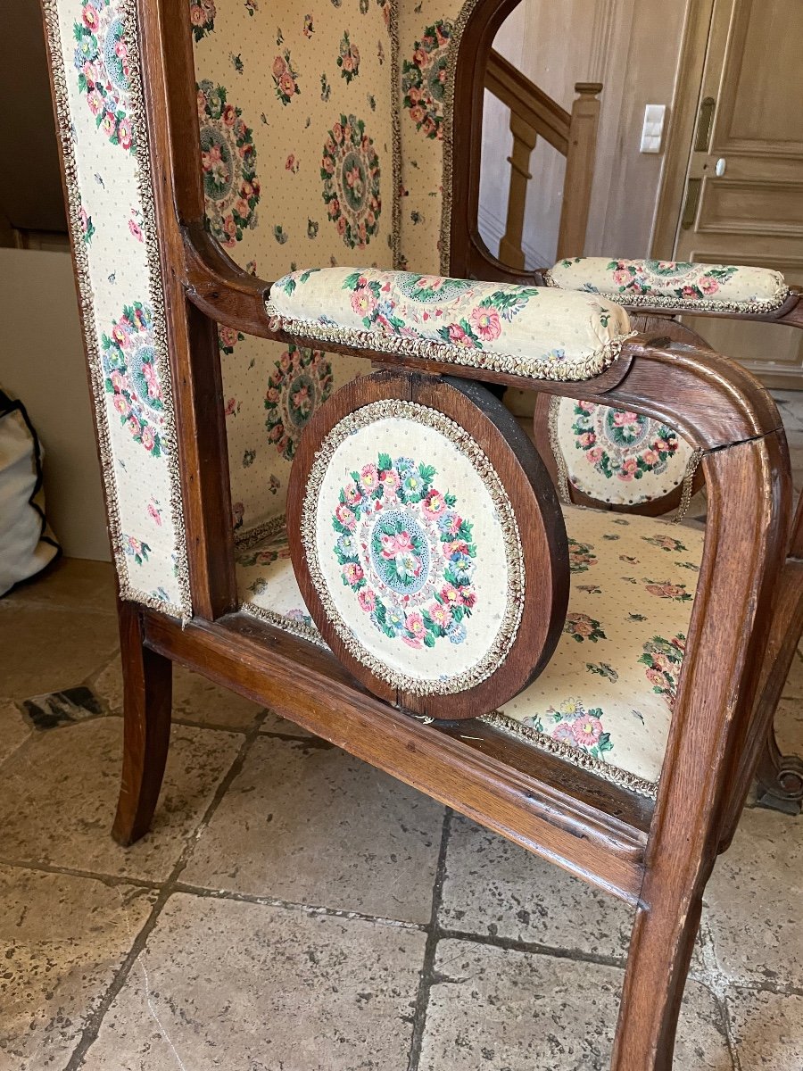 Fauteuil Capucine En Chêne D’époque 19 éme -photo-3