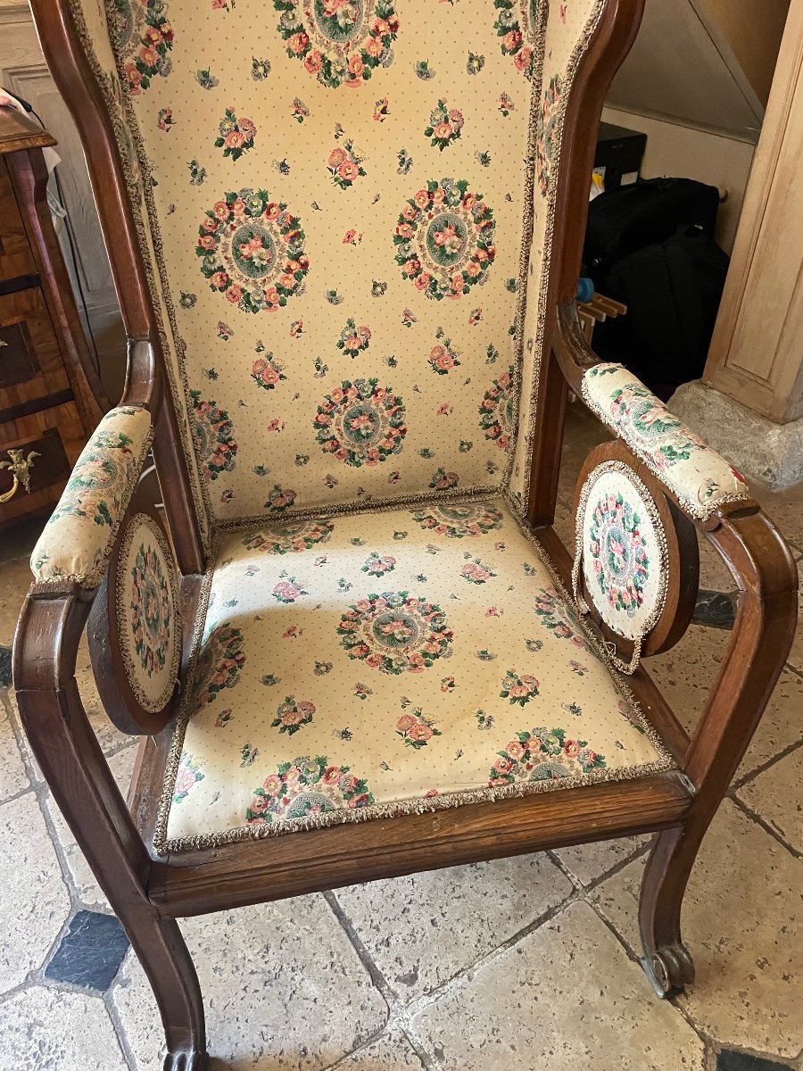 Fauteuil Capucine En Chêne D’époque 19 éme -photo-4