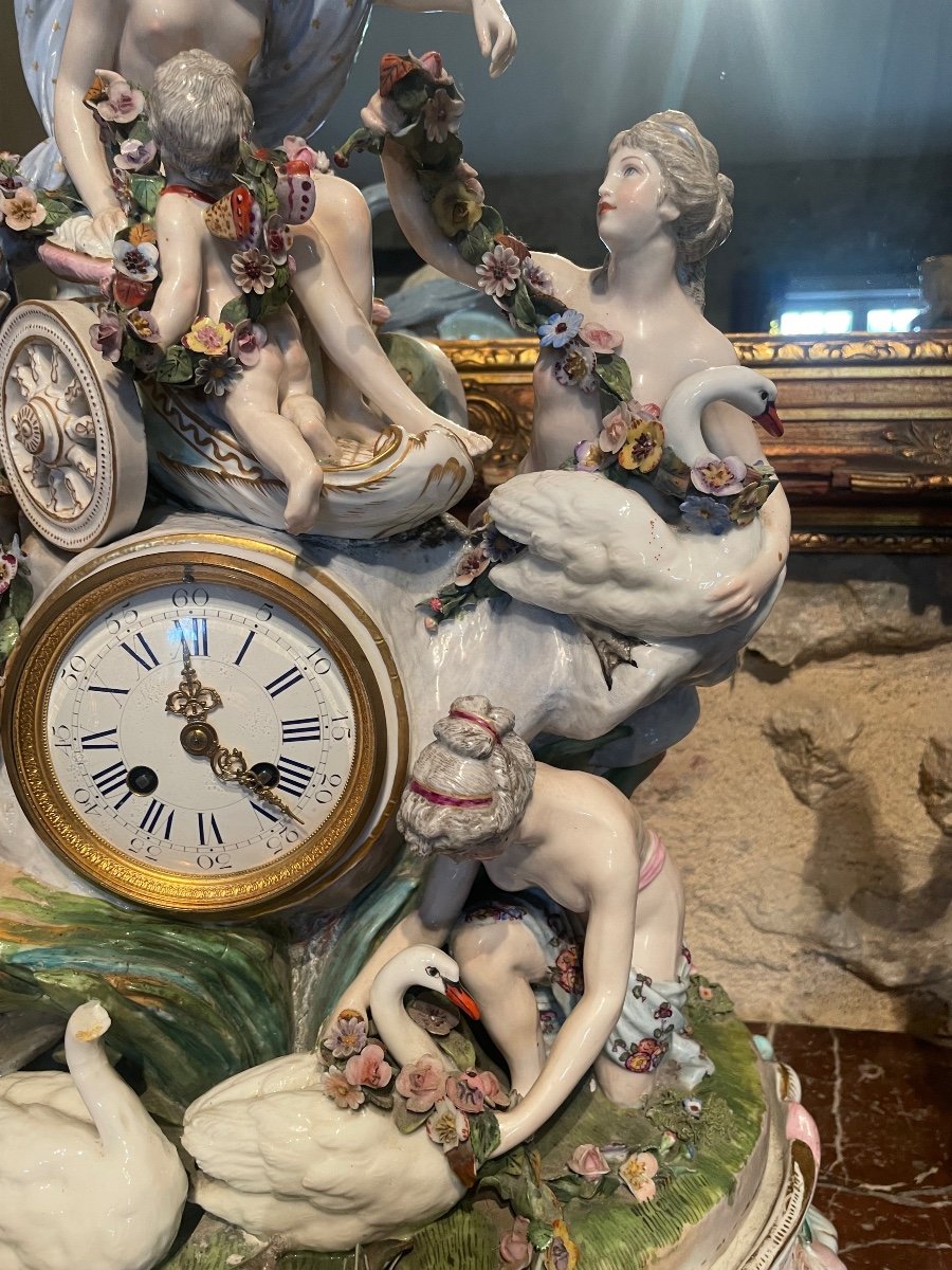 Exceptional 19th Century German Porcelain Fireplace Trim -photo-4