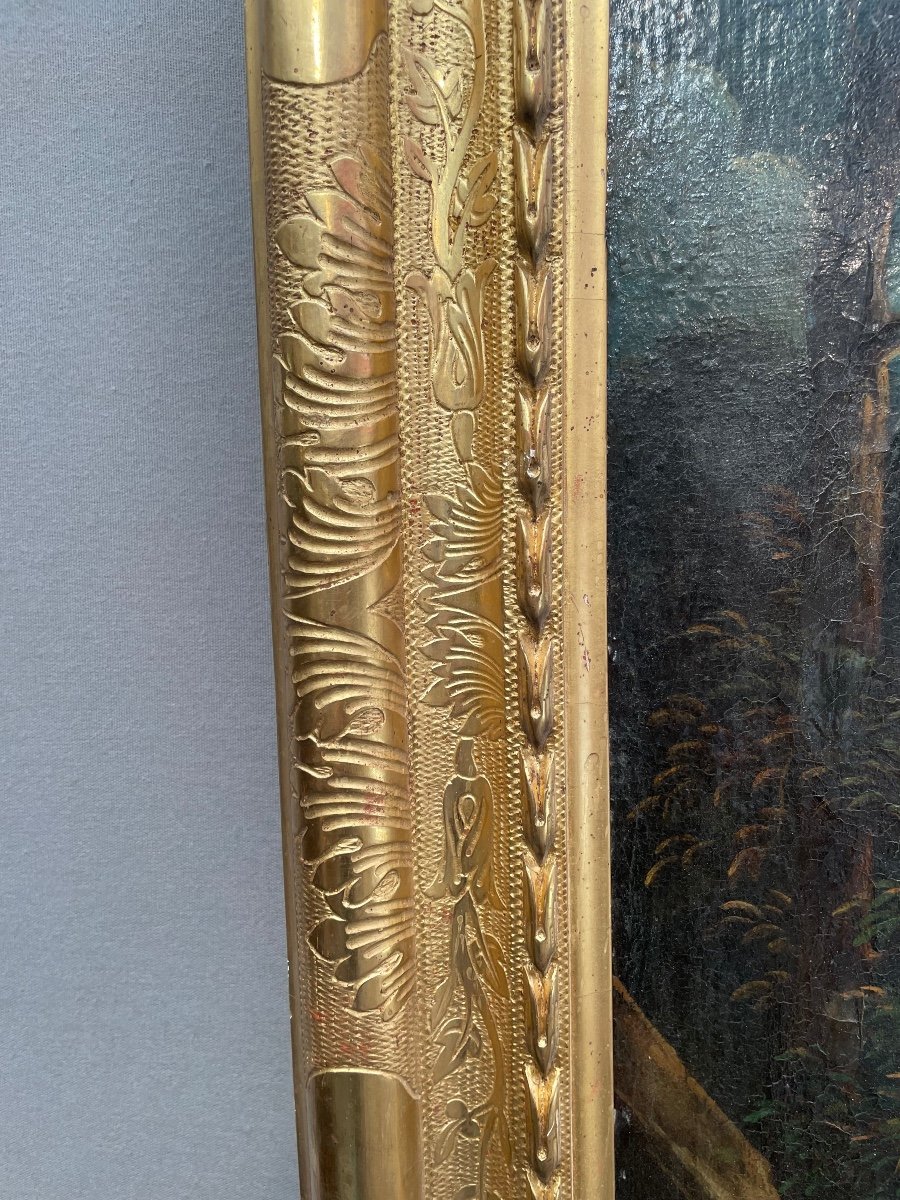 Huile Sur Toile Représentant La Fuite En égypte Vers 1700-photo-6