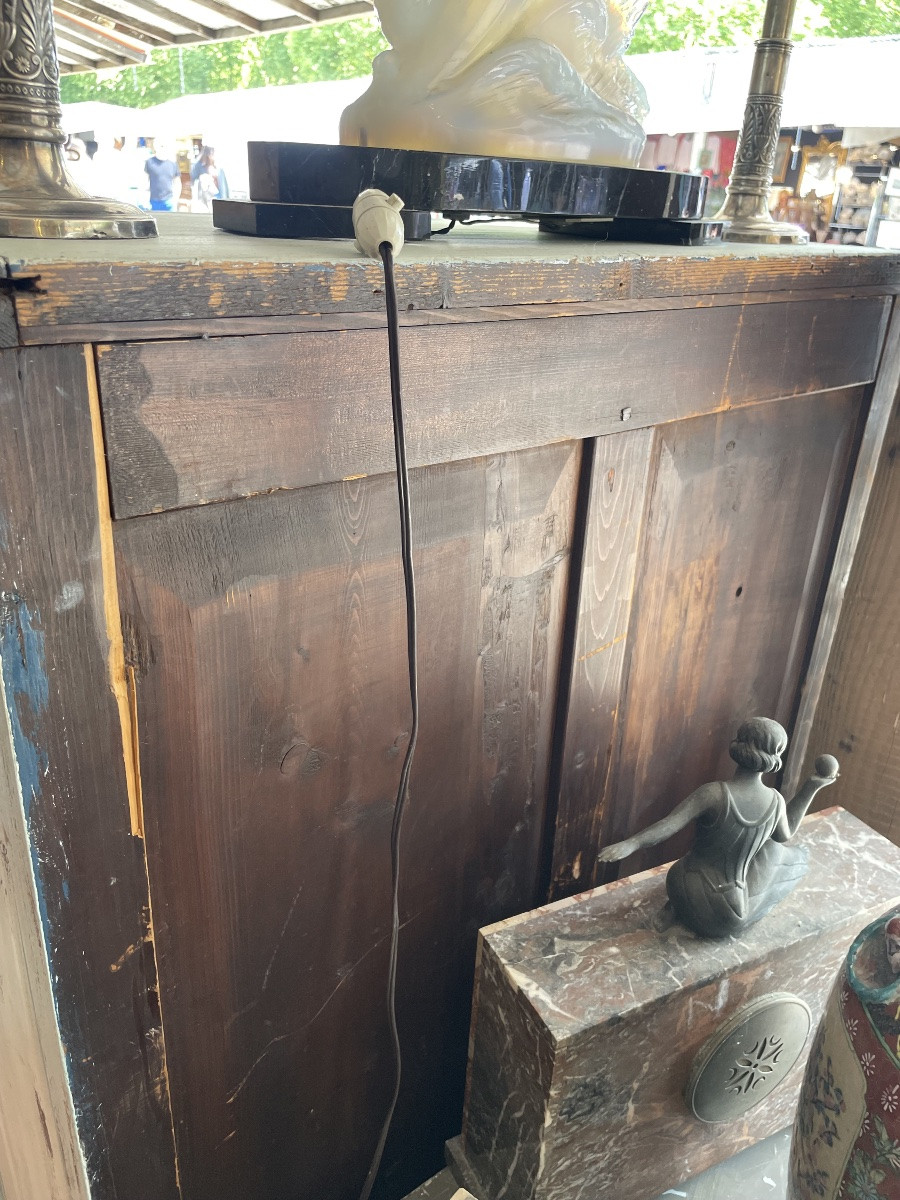 Small Louis XVI Style Repainted Wooden Cabinet -photo-3