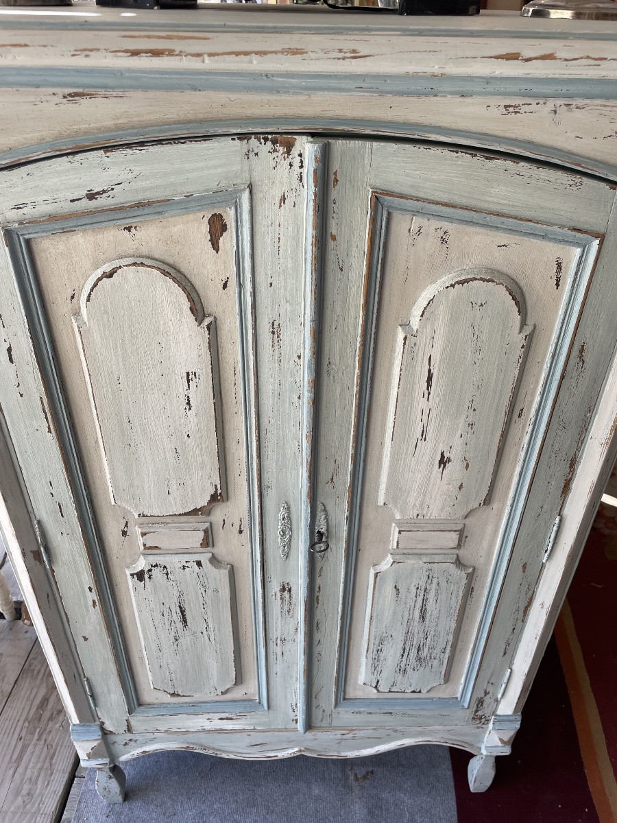 Small Louis XVI Style Repainted Wooden Cabinet -photo-5