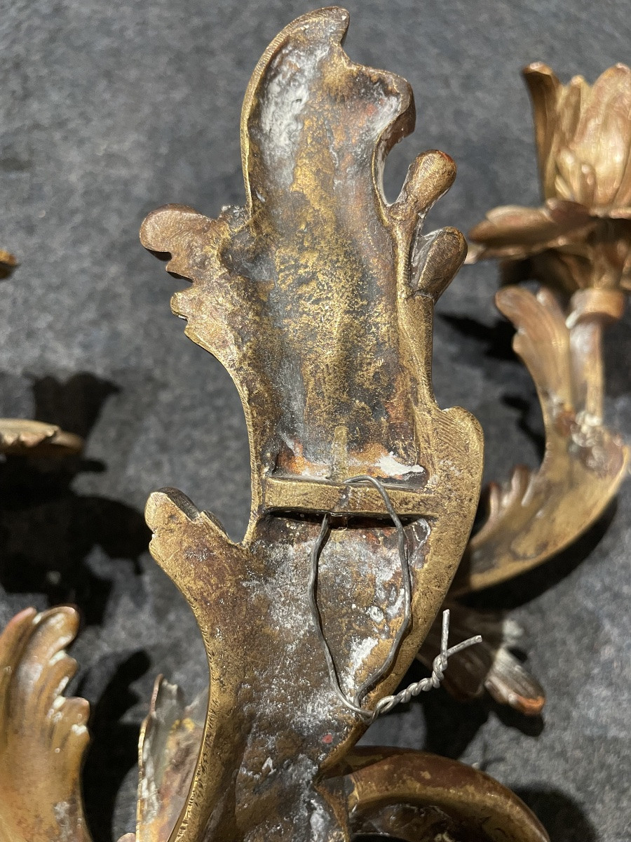 Pair Of Louis XV Period Bronze Wall Lights -photo-4