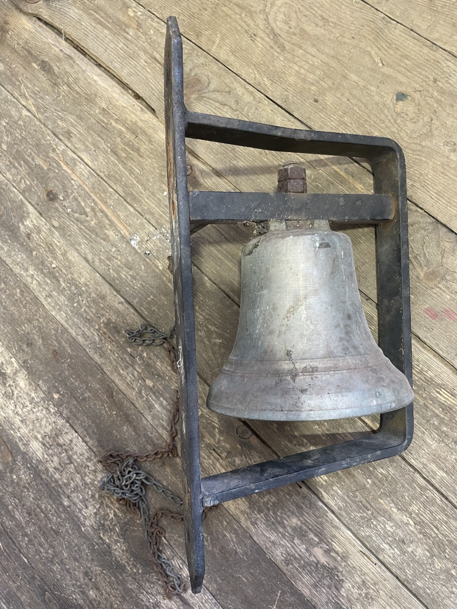 Bronze Estate Entrance Bell With Its Support 