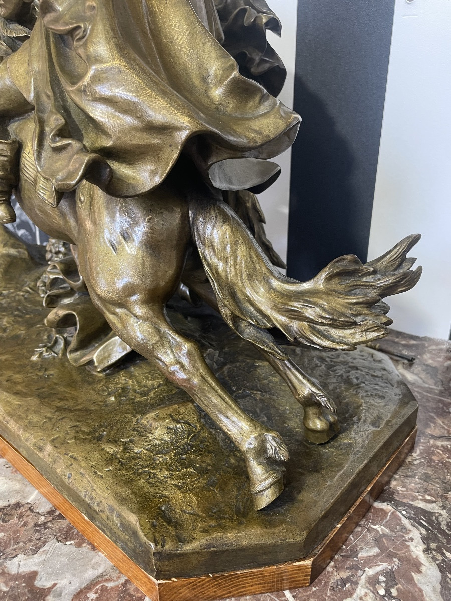 Énorme bronze représentant Faust et Méphisto chevauchant signé G. Radlaire -photo-4