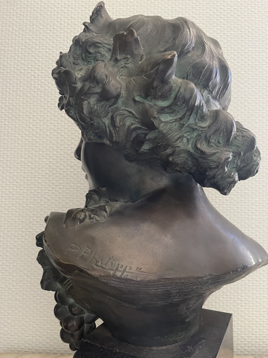 Bronze Proof Representing The Young Bacchus Signed P. Philippe -photo-3