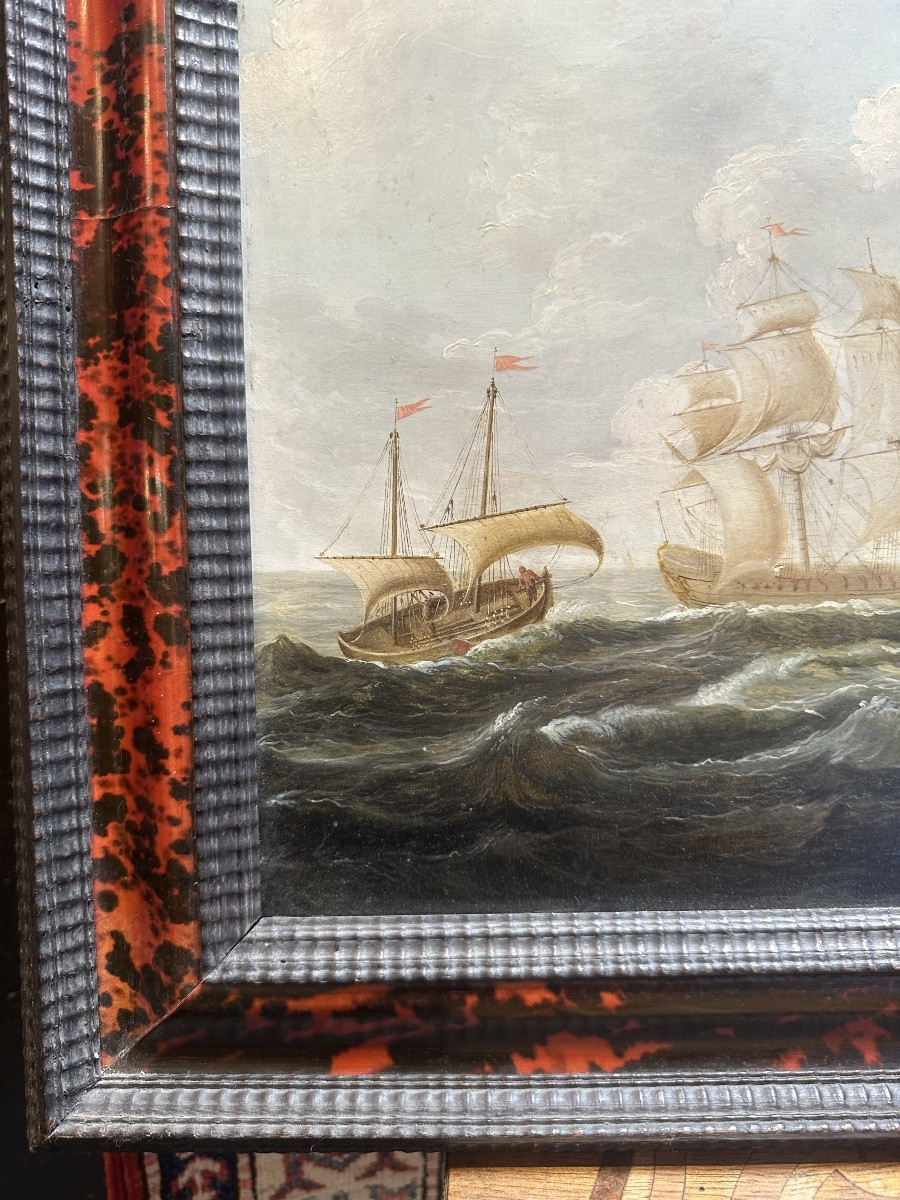 Marine Painting Signed W. Vitringa - Dutch School From The Early 18th Century -photo-2