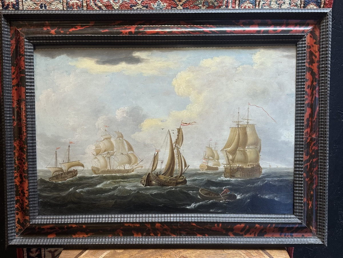 Marine Painting Signed W. Vitringa - Dutch School From The Early 18th Century 
