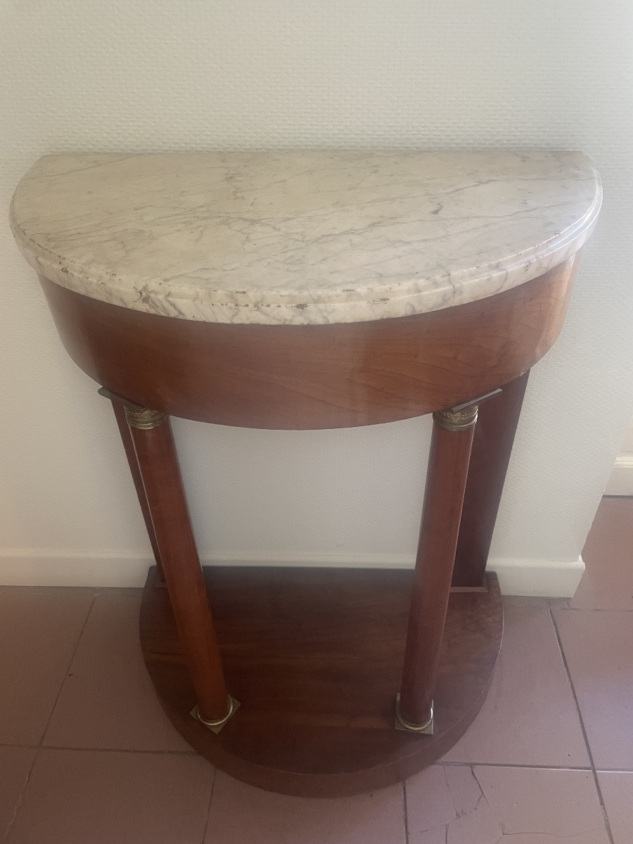 Small Console In Blond Mahogany From The Empire Period -photo-3