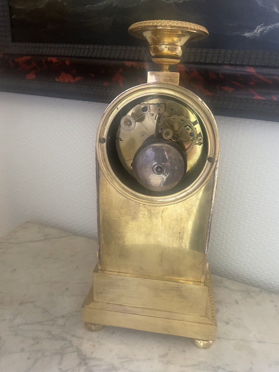 Pendule borne d’époque empire en bronze doré -photo-6