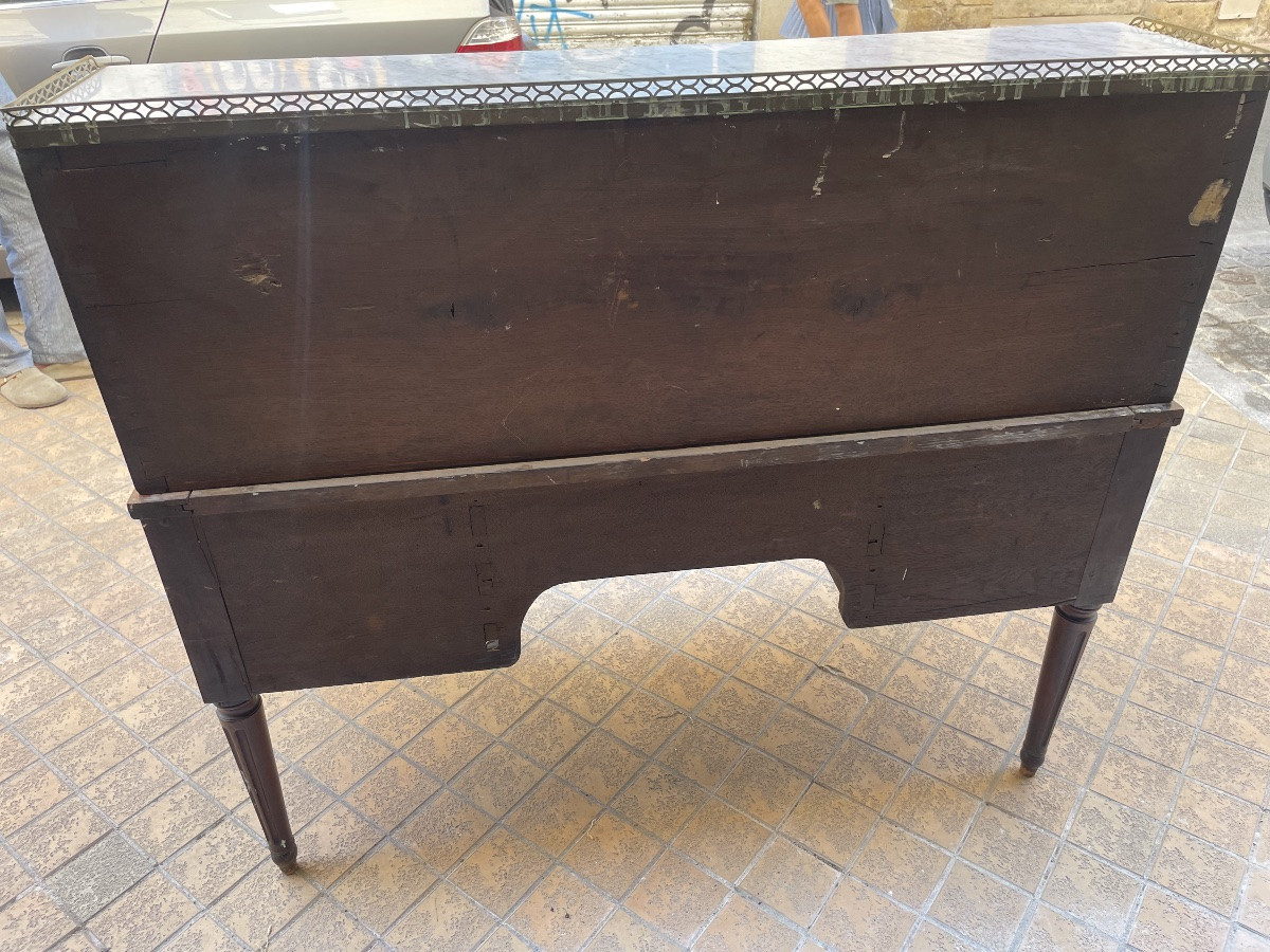 Bureau à cylindre en acajou blond d’époque Louis XVI -photo-3