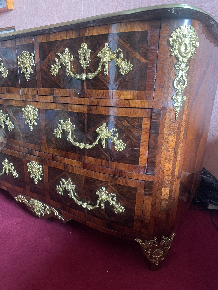 Regency Chest Of Drawers In Veneered Wood Circa 1730 -photo-3