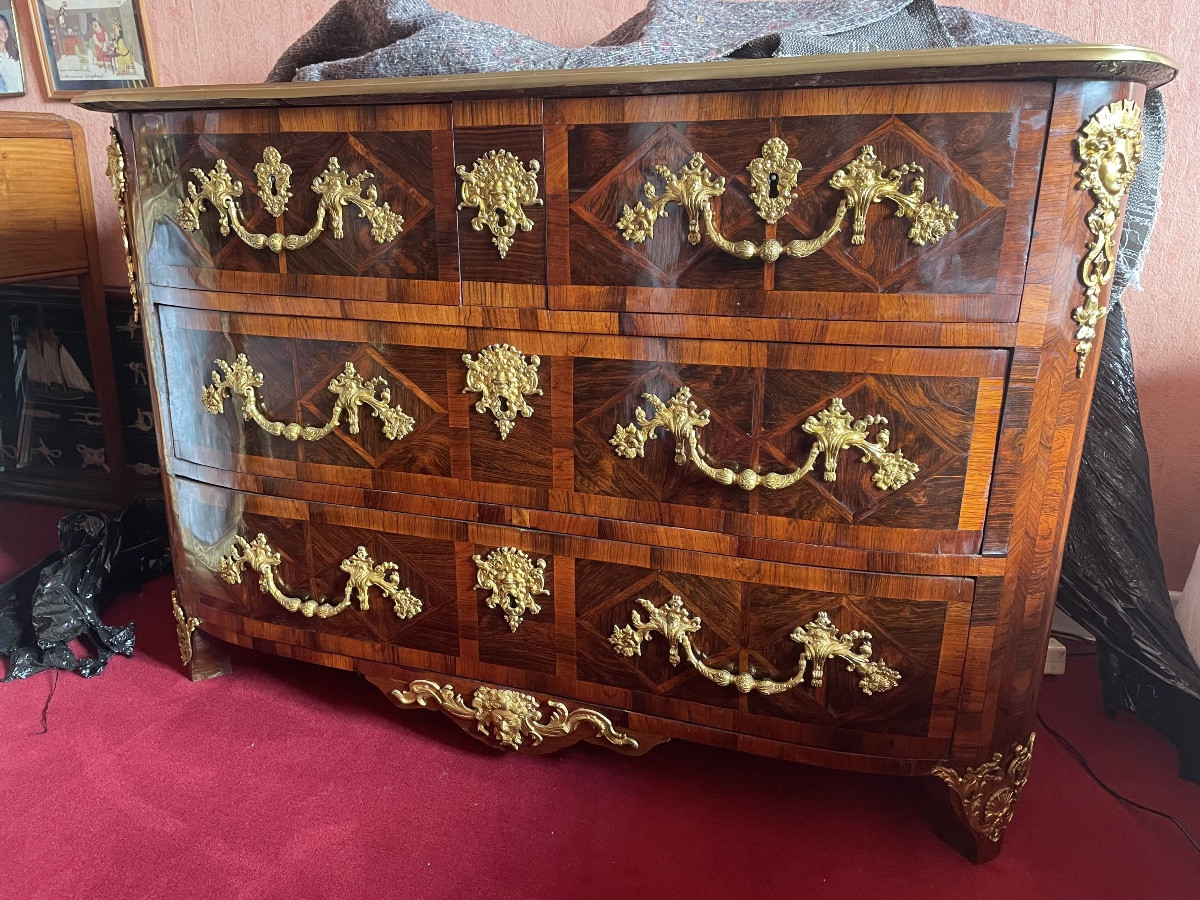 Regency Chest Of Drawers In Veneered Wood Circa 1730 -photo-7