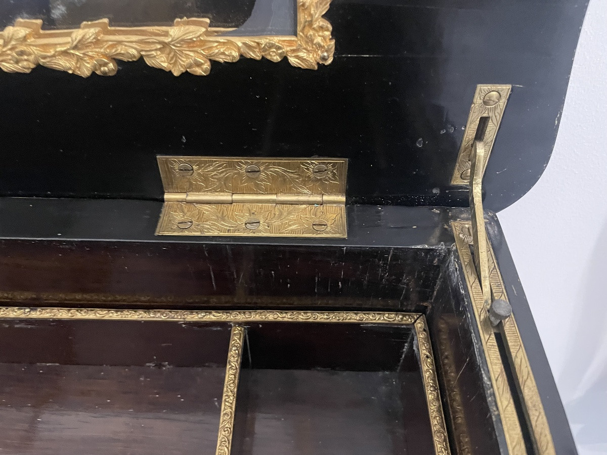 Travailleuse d’époque Napoléon III en écaille de tortue -photo-5
