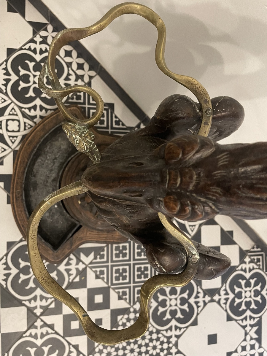 Porte canne en bois sculpté époque Napoléon III -photo-3