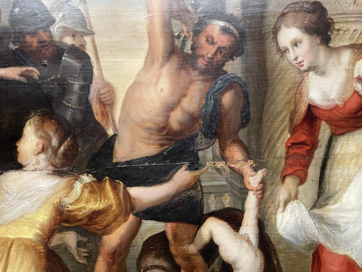 17th-century Flemish School Painting Depicting The Judgment Of Solomon -photo-3