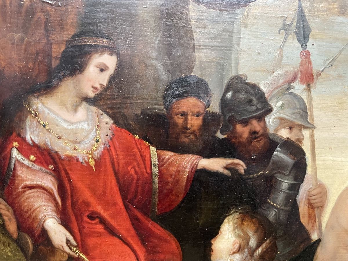 17th-century Flemish School Painting Depicting The Judgment Of Solomon -photo-5