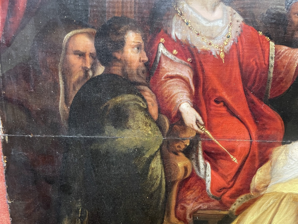 17th-century Flemish School Painting Depicting The Judgment Of Solomon -photo-6