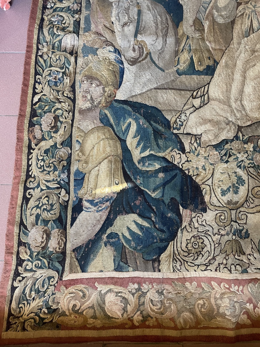 Tapisserie d’Aubusson représentant la reine Esther seconde moitié du 17 ème siècle -photo-3