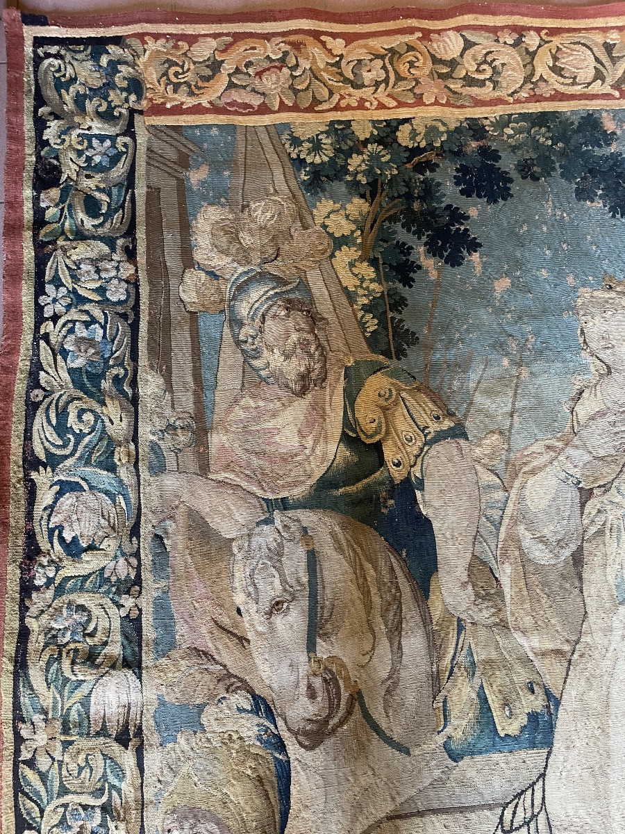 Tapisserie d’Aubusson représentant la reine Esther seconde moitié du 17 ème siècle -photo-1