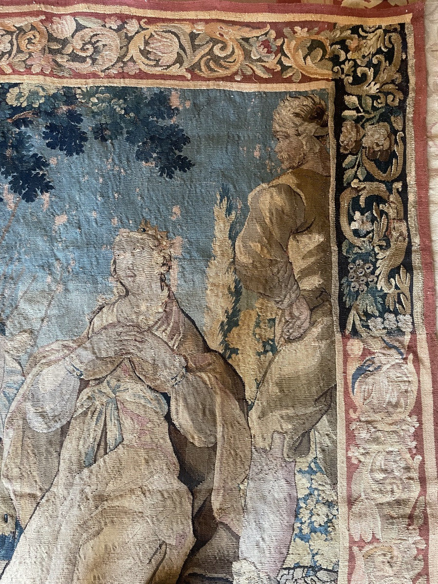 Tapisserie d’Aubusson représentant la reine Esther seconde moitié du 17 ème siècle -photo-3