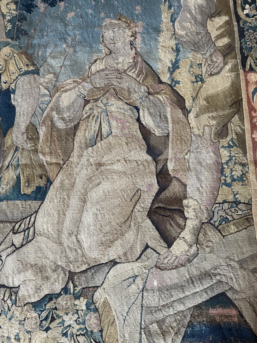 Tapisserie d’Aubusson représentant la reine Esther seconde moitié du 17 ème siècle -photo-6