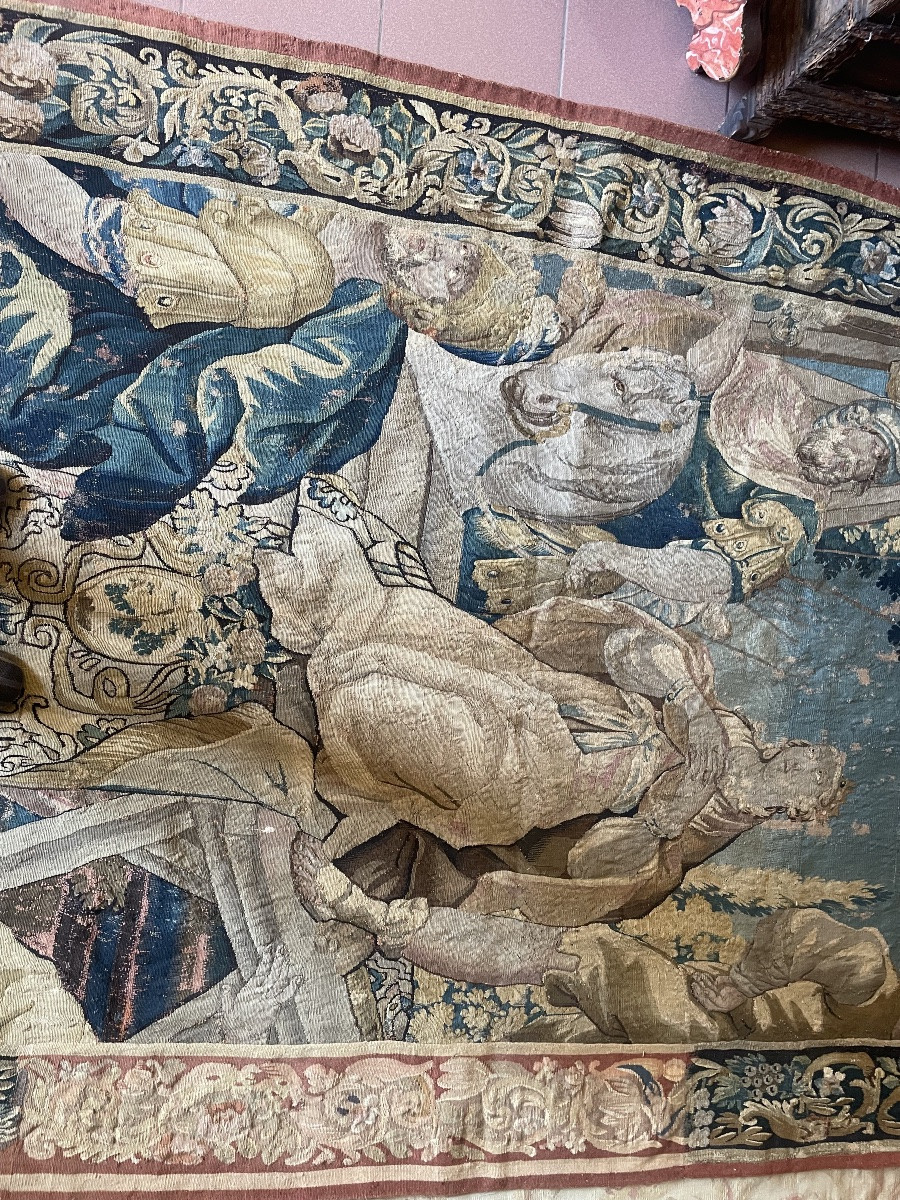 Tapisserie d’Aubusson représentant la reine Esther seconde moitié du 17 ème siècle -photo-7
