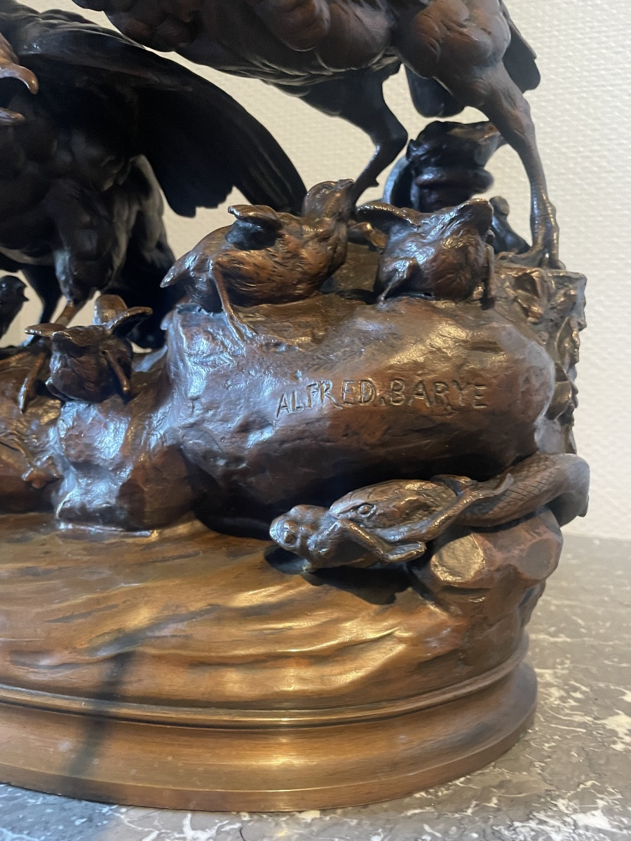 Pair Of Partridges By Alfred Barye-photo-4