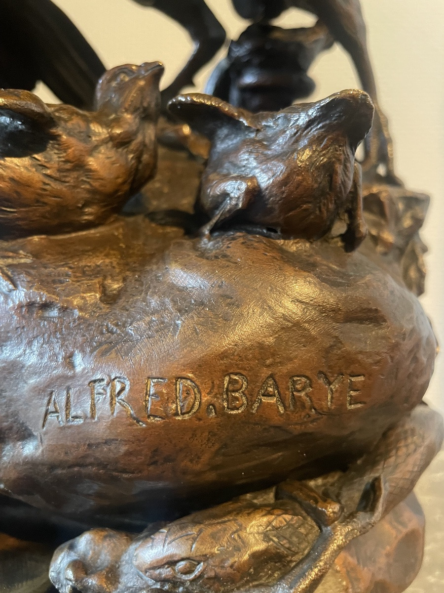 Pair Of Partridges By Alfred Barye-photo-2