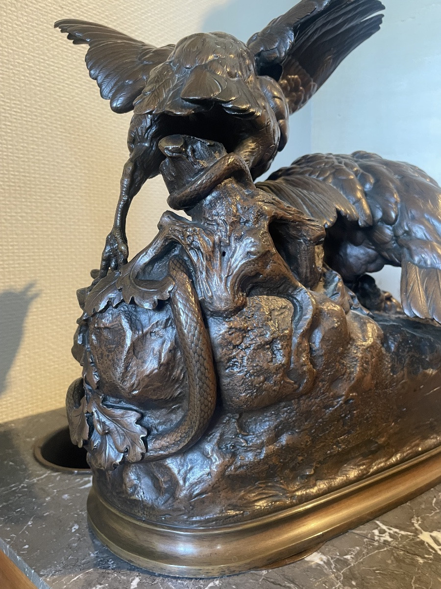 Pair Of Partridges By Alfred Barye-photo-4