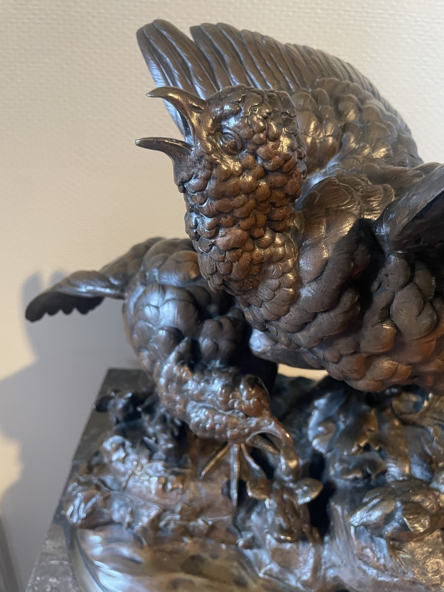 Pair Of Partridges By Alfred Barye-photo-7