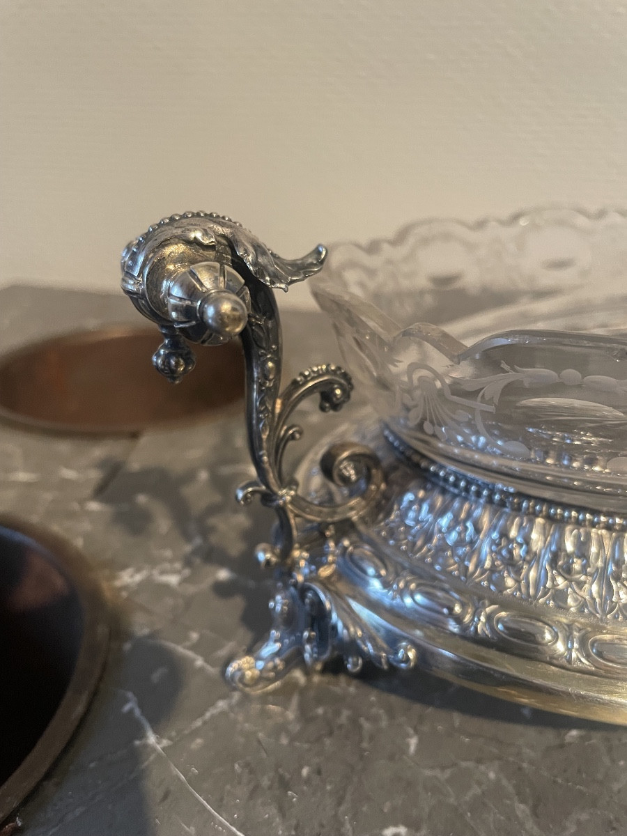 Silver And Crystal Planter -photo-4