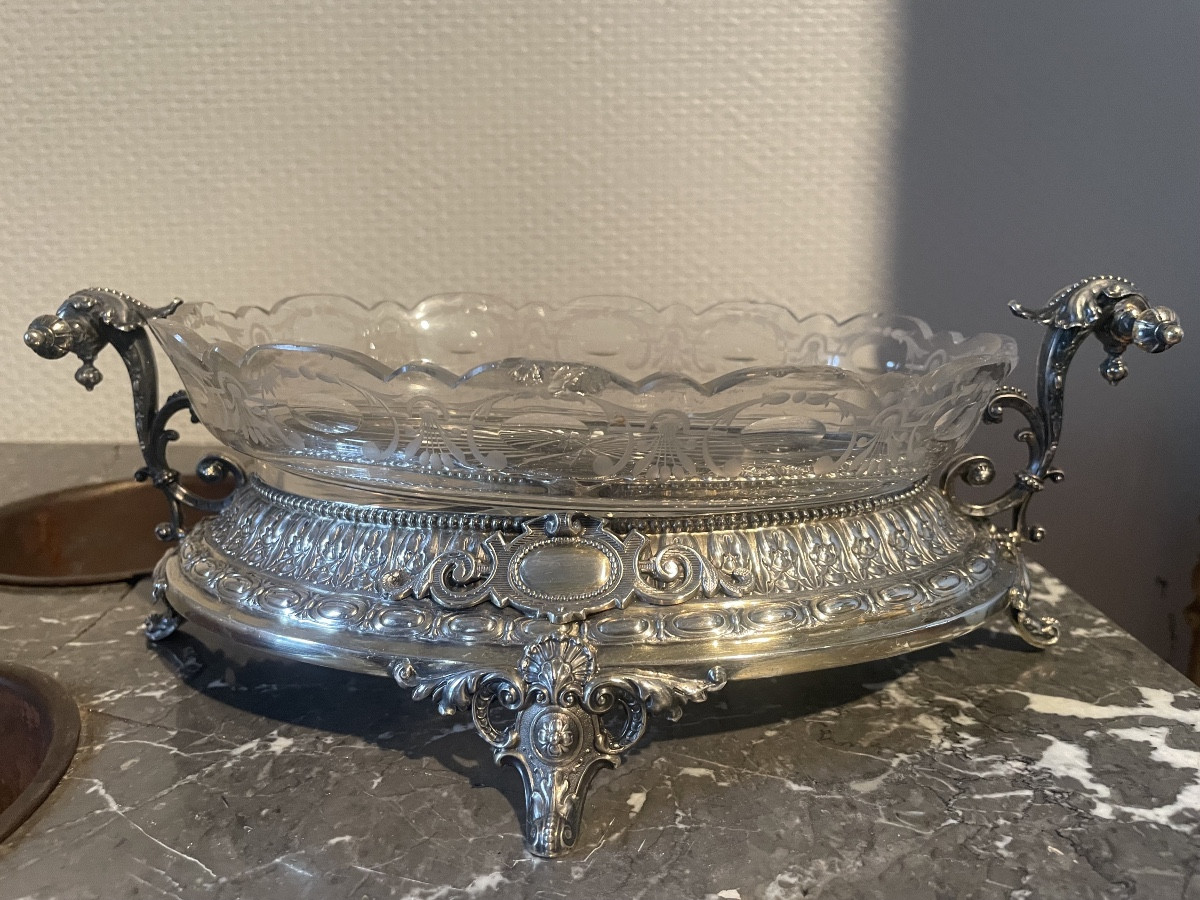 Silver And Crystal Planter 