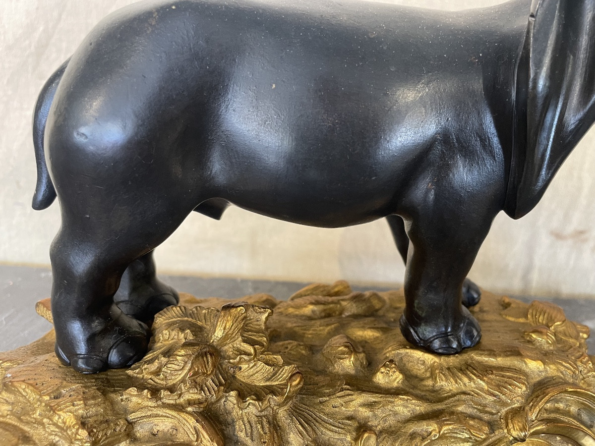 Éléphant en bronze d’époque 18 siècles -photo-3