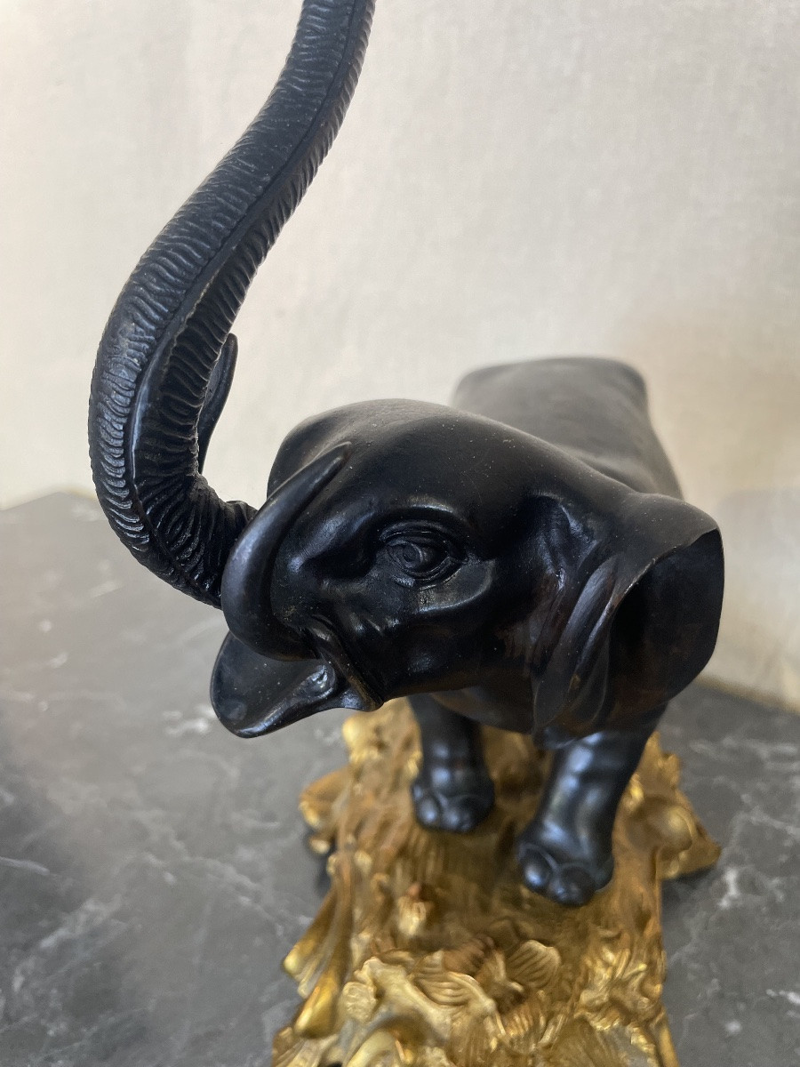 Éléphant en bronze d’époque 18 siècles -photo-1