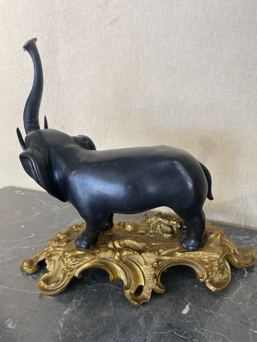 Éléphant en bronze d’époque 18 siècles -photo-6