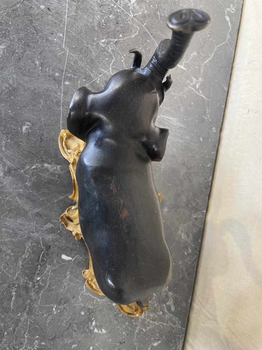 Éléphant en bronze d’époque 18 siècles -photo-7