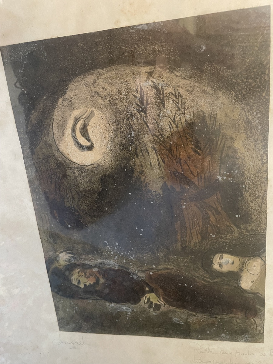 Lithograph By Chagall With Handwritten Annotation-photo-4